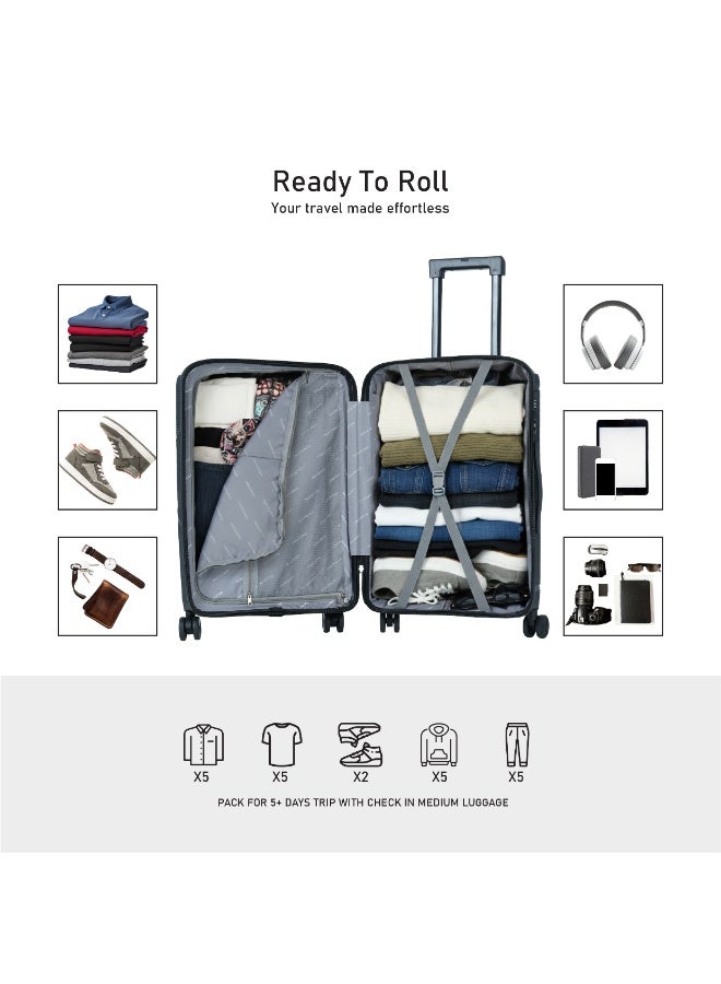 ايجل اكسبريس حقيبة سفر ترولي إيغل إكسبريس نيون إكس بهيكل صلب من مادة PP – 24 بوصة – لون أزرق طاووسي - Image 4